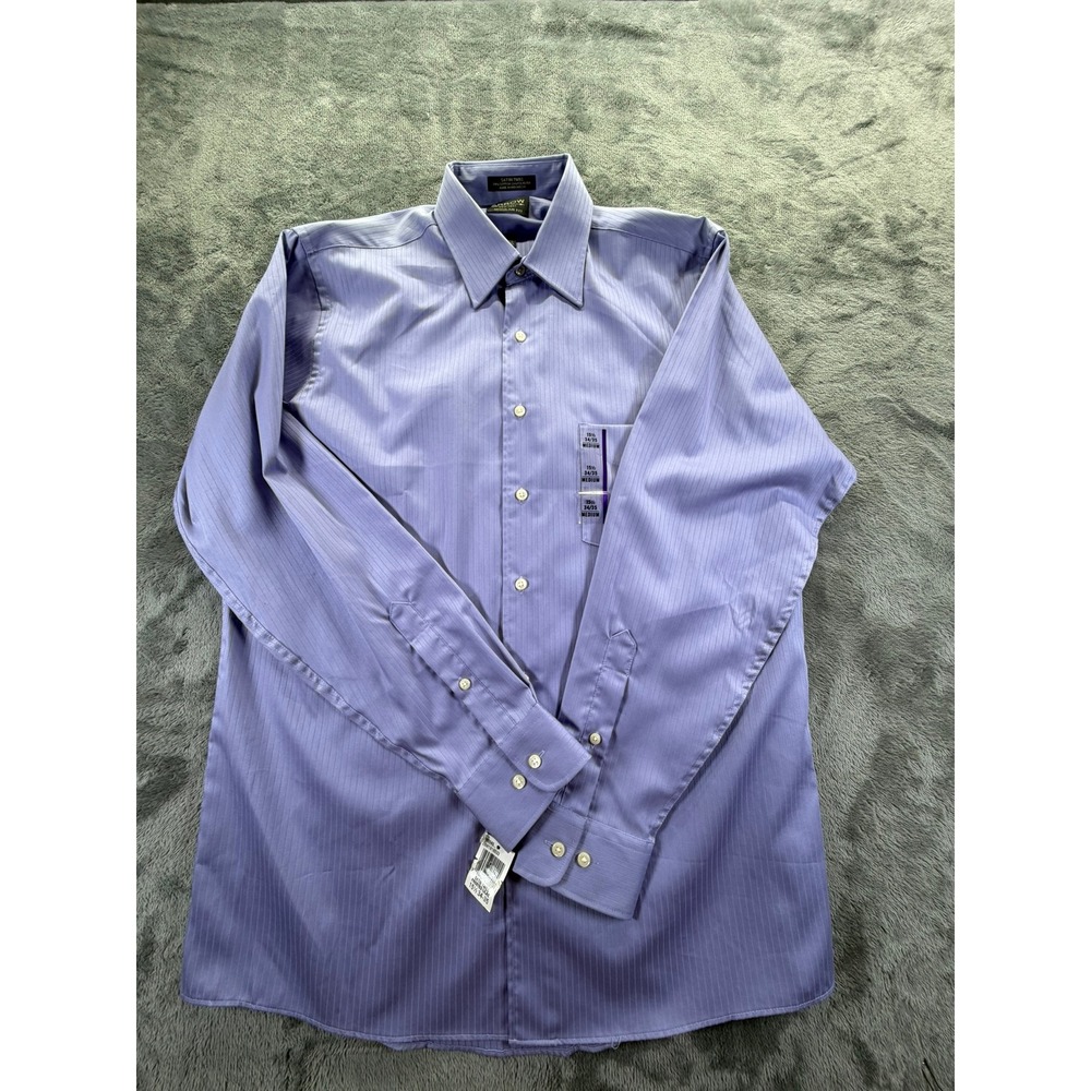 Arrow Mens Regular Fit Dress Shirt Frosted Lilac Satin Twill 15.5 34/35 NWT